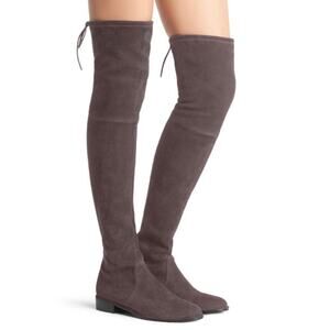 Stuart Weitzman Lowland Bold Boot Over The Knee High Boots Suede Block Heel Flat